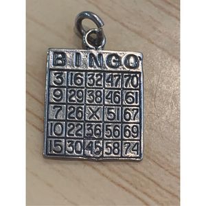 Bingo #game Sterling Silver Jewelry Charm
